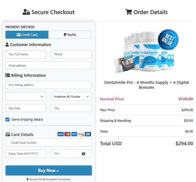 DentaSmile Pro Order Page